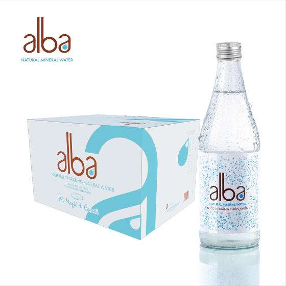 NƯỚC KHOÁNG THIÊN NHIÊN ALBA KHÔNG GAS 450ML CHAI THỦY TINH (THÙNG 20 CHAI)