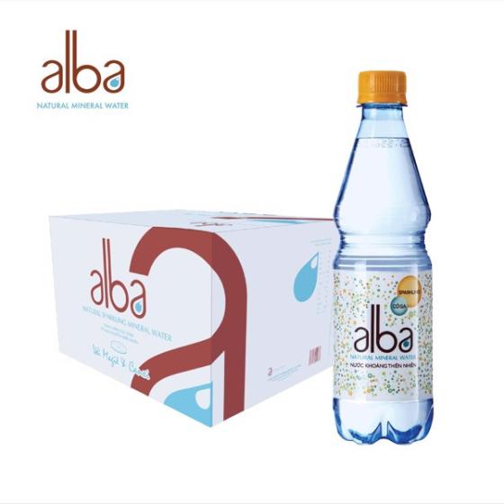 NƯỚC KHOÁNG THIÊN NHIÊN ALBA CÓ GAS 500ML CHAI PET (THÙNG 24 CHAI)